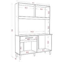 Armário De Cozinha Completa Perola Aramóveis Madeirado Off White