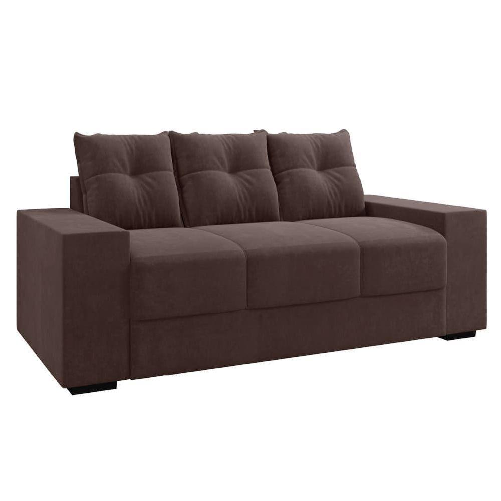 Sofá Namoradeira 3 Lugares 1,70m Ibiza Suede Selmer Marrom - 1