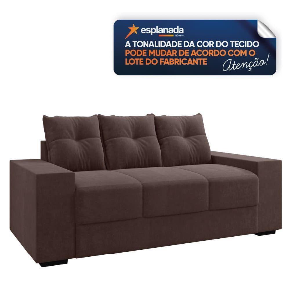 Sofá Namoradeira 3 Lugares 1,70m Ibiza Suede Selmer Marrom - 5