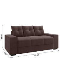 Sofá Namoradeira 3 Lugares 1,70m Ibiza Suede Selmer Marrom - 3