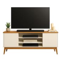 Rack Bancada Para Tv Até 60 Polegadas 1,60m 2 Portas 3 Nichos Titan Off White / Madeirado Edn Off White / Madeirado - 1