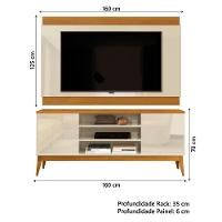 Rack Bancada Titan Com Painel Legacy New Para Tv Até 60 Polegadas 1,60m Off White / Madeirado Edn Off White / Madeirado - 3
