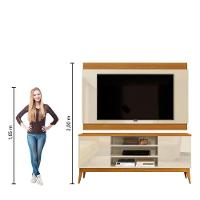 Rack Bancada Titan Com Painel Legacy New Para Tv Até 60 Polegadas 1,60m Off White / Madeirado Edn Off White / Madeirado - 5