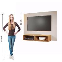 Painel para TV até 43 Polegadas 1,20m com Nicho Baden Viero Off White / Madeirado - 5