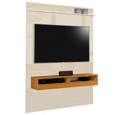 Painel Para Tv Até 50 Polegadas 1,20m Com Prateleira E Nicho Torino Off White/madeirado Edn Off White / Madeirado