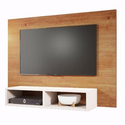 Painel Para Tv Até 43 Polegadas 1,20m Com Nicho Baden Viero Madeirado Off White