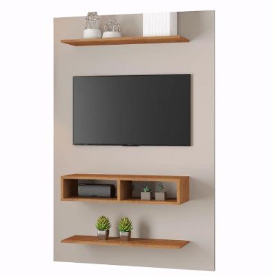 Painel Para Tv Até 50 Polegadas Com Prateleira E Nicho 1,15m Berlin Viero Off White / Madeirado