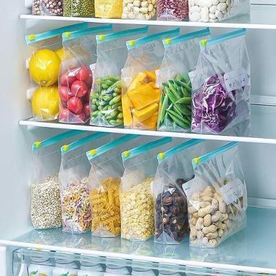 Kit 20 Sacos Herméticos Para Armazenar Alimentos Reutilizável Congelador Zip Lock 14,9 X 16,5 Cm