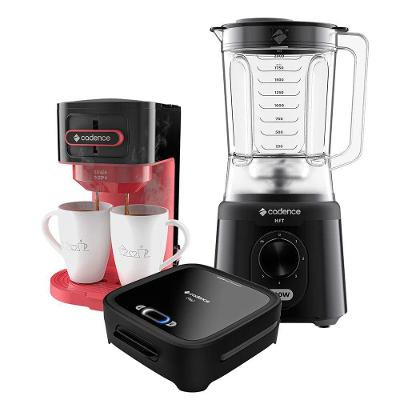 Kit Trio Click Cadence Sanduicheira Cafeteira E Liquidificador 110V
