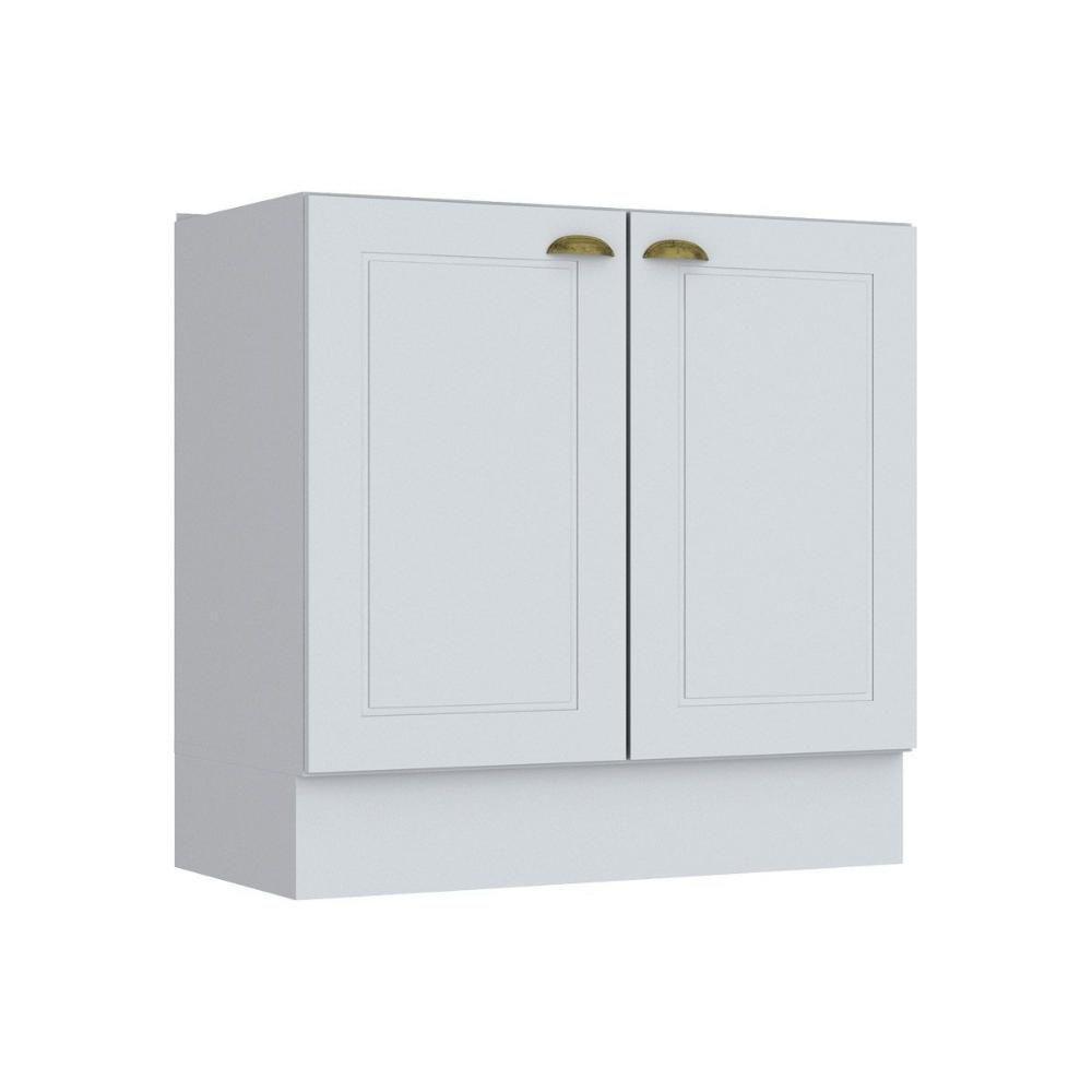 Balcão de Cozinha  Americana c/ 2 Portas s/ Tampo 80cm Branco - Henn - 1