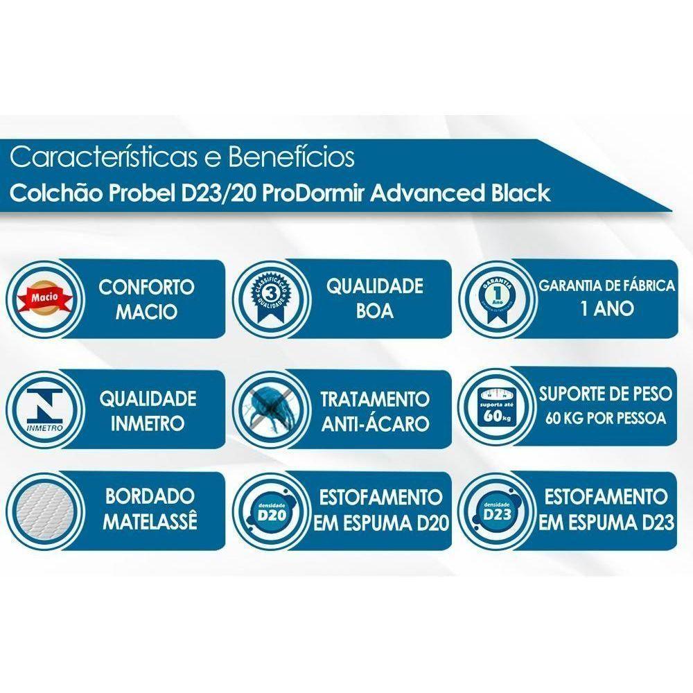 Cama Box Queen: Colchão Espuma Probel Advanced + Base CRC Courano White(158x198) - 3