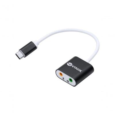 Adaptador Fone De Ouvido P2 3.5mm Duas Vias Para Usb Tipo C Fone + Microfone- Adfmusbtc