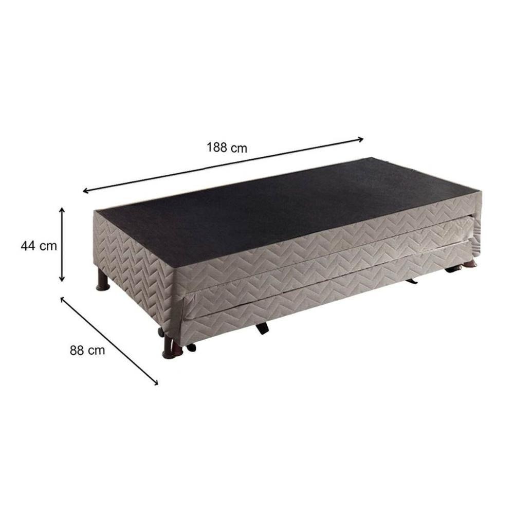 Cama Box Base c/2 Auxiliares Solteiro Universal Rústico Bordado Brown (88x188x32) - Paropas - 6