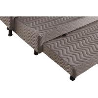 Cama Box Base c/2 Auxiliares Solteiro Universal Rústico Bordado Brown (88x188x32) - Paropas - 5