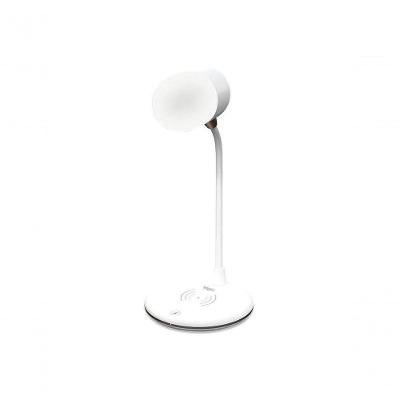 Luminária De Mesa Led Lumi Play 3 Em 1 Carregador De Celular Por Indução E Caixa De Som Branca - 48lumiplayb0