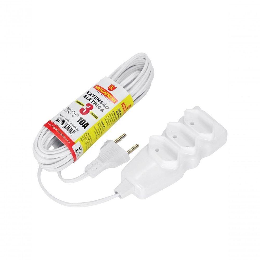 Extensão Cabo Pl 2x0,75 3 Metros Branca 97 - 2