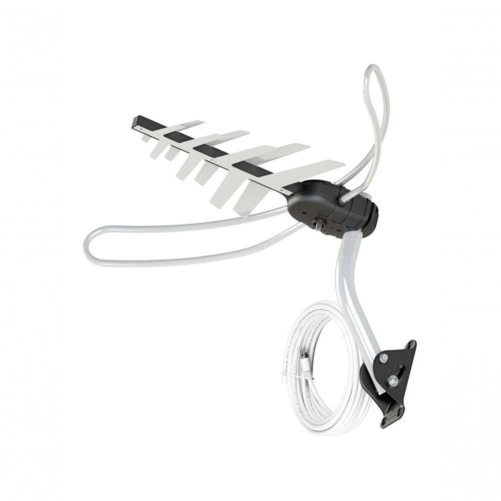 Antena Tv Digital Externa 4 Em 1 Vhf-uhf-fm-hdtv Dtv-3000, Completa, Com Mastro E Cabos 15 Metros - 1