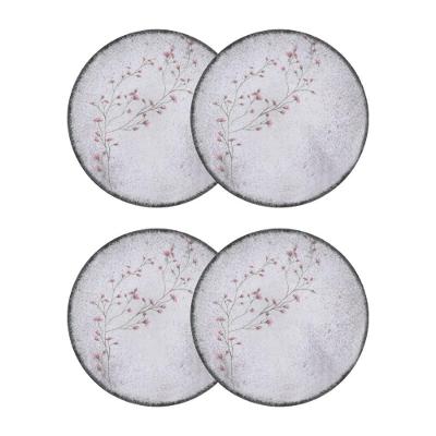 Conjunto 4 Pratos Rasos 25cm Porcelana Floralis Tramontina