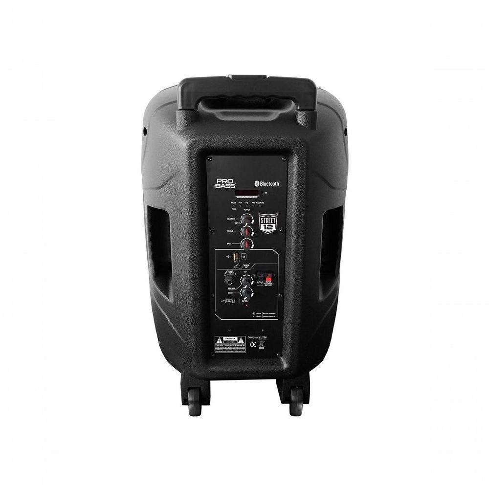 Caixa Ativa Portátil Street 12 Usb-sd-bt 12'' 400w Rms Com Bateria Acompanha Microfone Com Fio Bivolt - 2