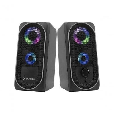 Caixa De Som Gamer Multimídia Fortrek Black Hawk Rgb Preta