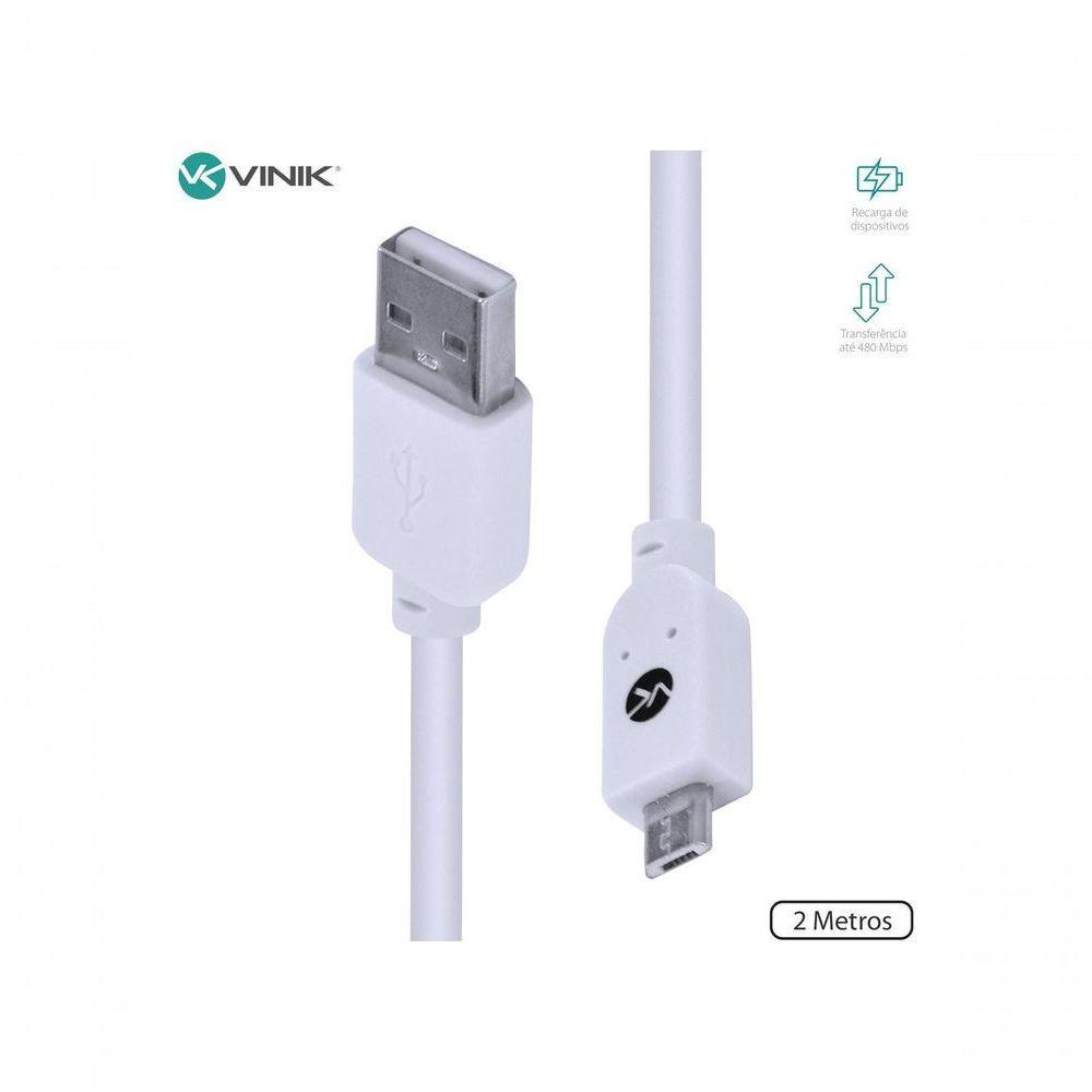Cabo Usb X Micro Usb A 2.0 2m Branco Musb-2 - 1