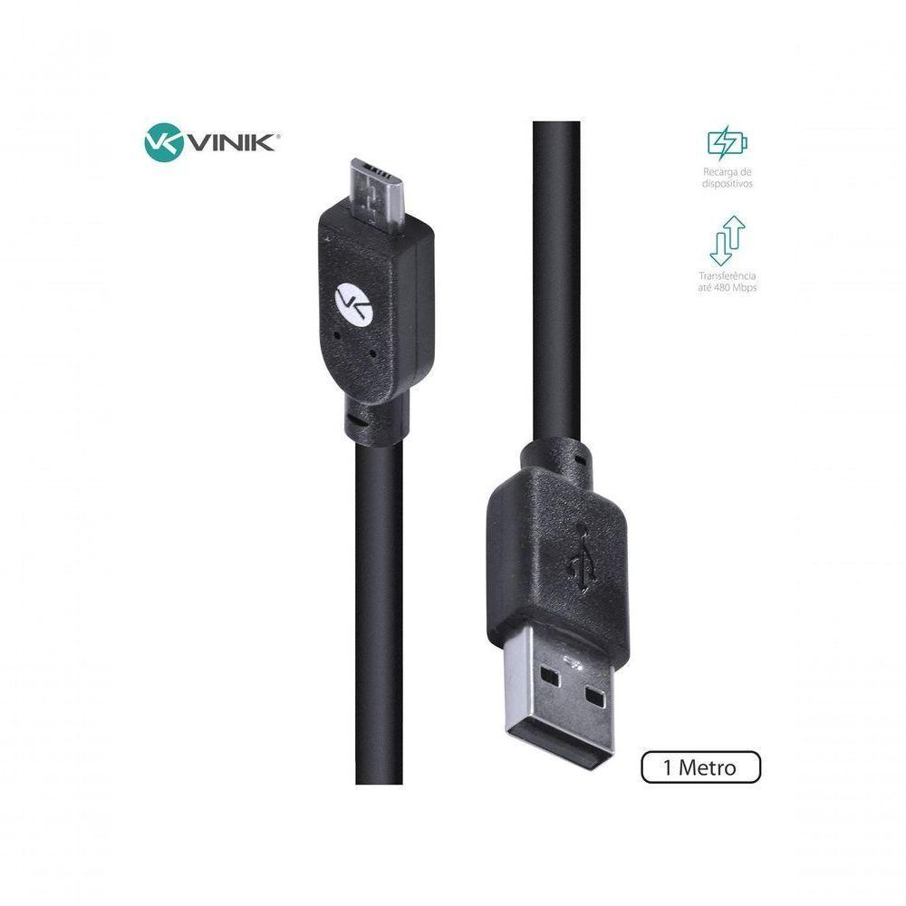 Cabo Usb X Micro Usb B 2.0 5 Pinos 1 Metro Preto - Musb-1 - 1