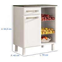 Fruteira 820707 Com 1 Porta E 1 Gaveta Telasul Branco - 2