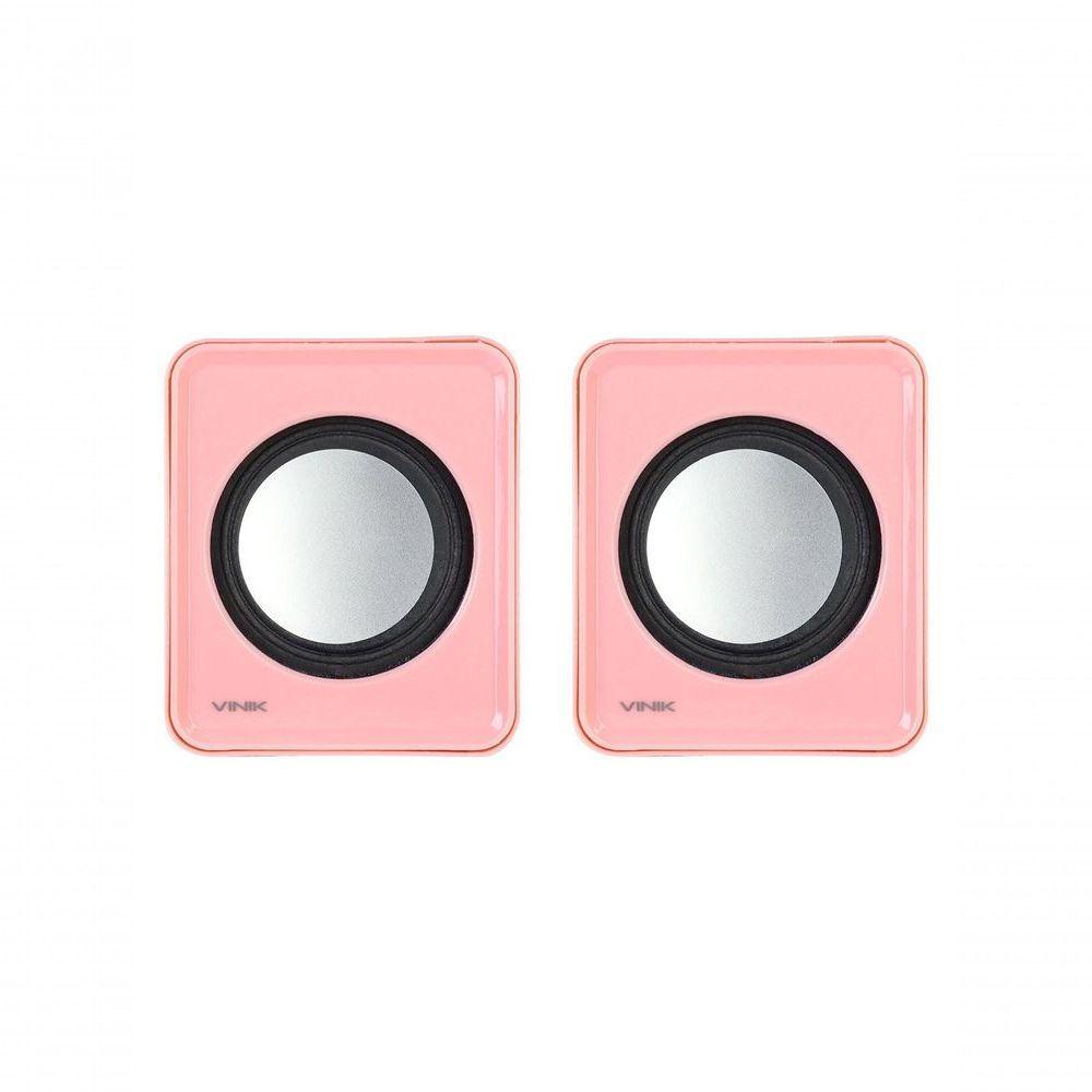 Caixa De Som 2.0 Usb 5v 2x 1w Com Controlador De Volume Rosa - Vs-01r - 2