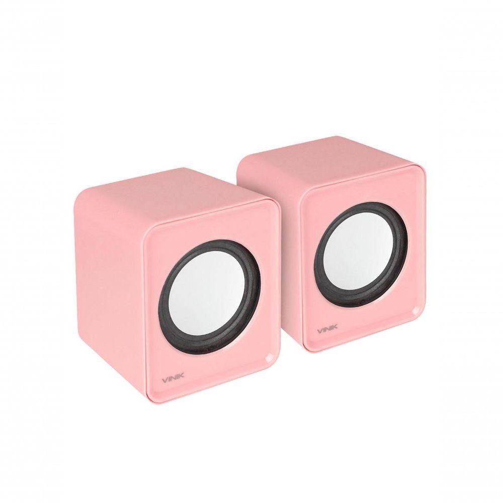 Caixa De Som 2.0 Usb 5v 2x 1w Com Controlador De Volume Rosa - Vs-01r - 3