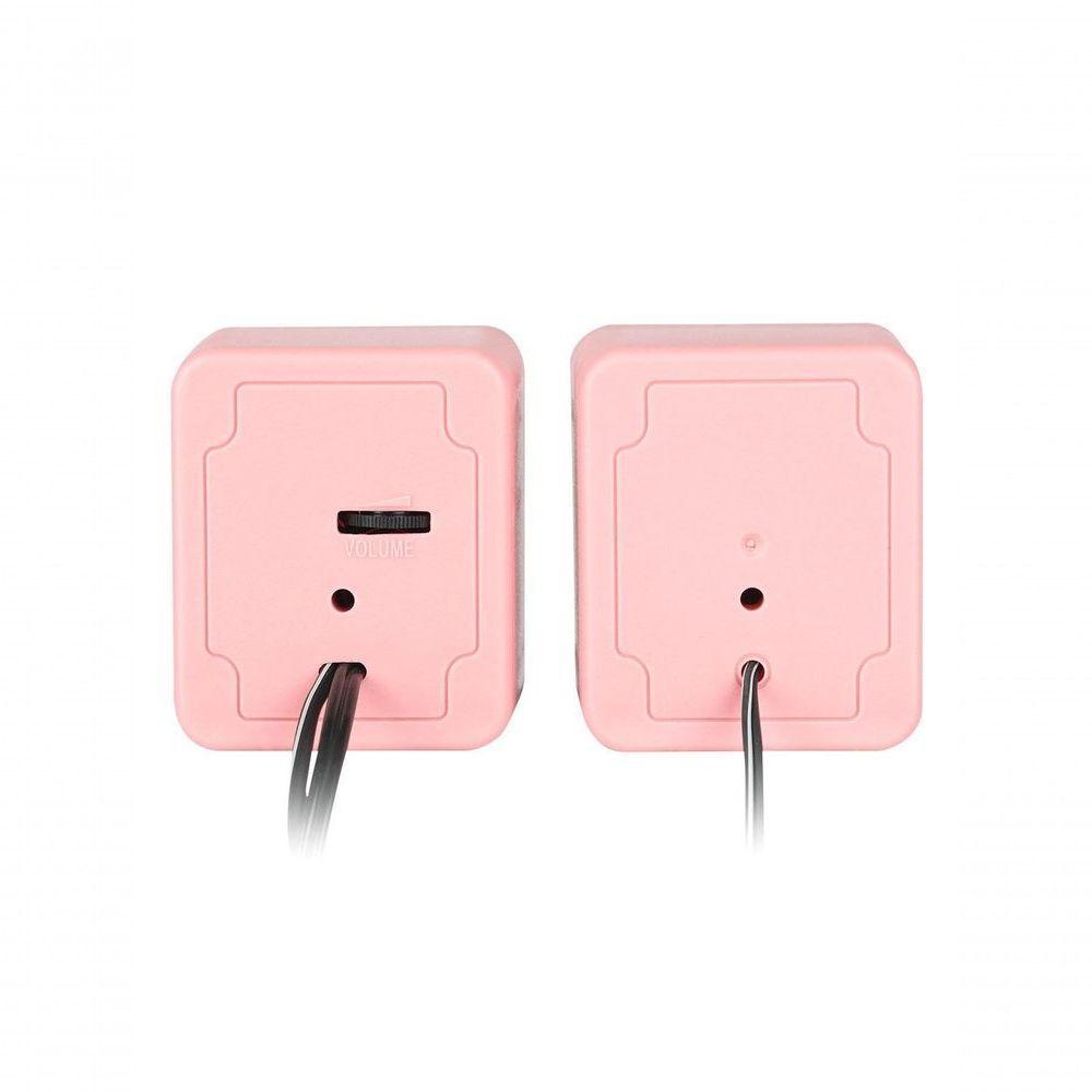 Caixa De Som 2.0 Usb 5v 2x 1w Com Controlador De Volume Rosa - Vs-01r - 4