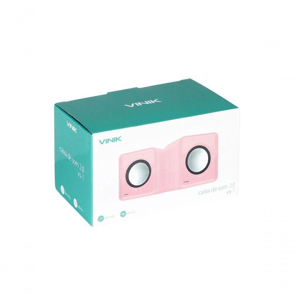 Caixa De Som 2.0 Usb 5v 2x 1w Com Controlador De Volume Rosa - Vs-01r - 7