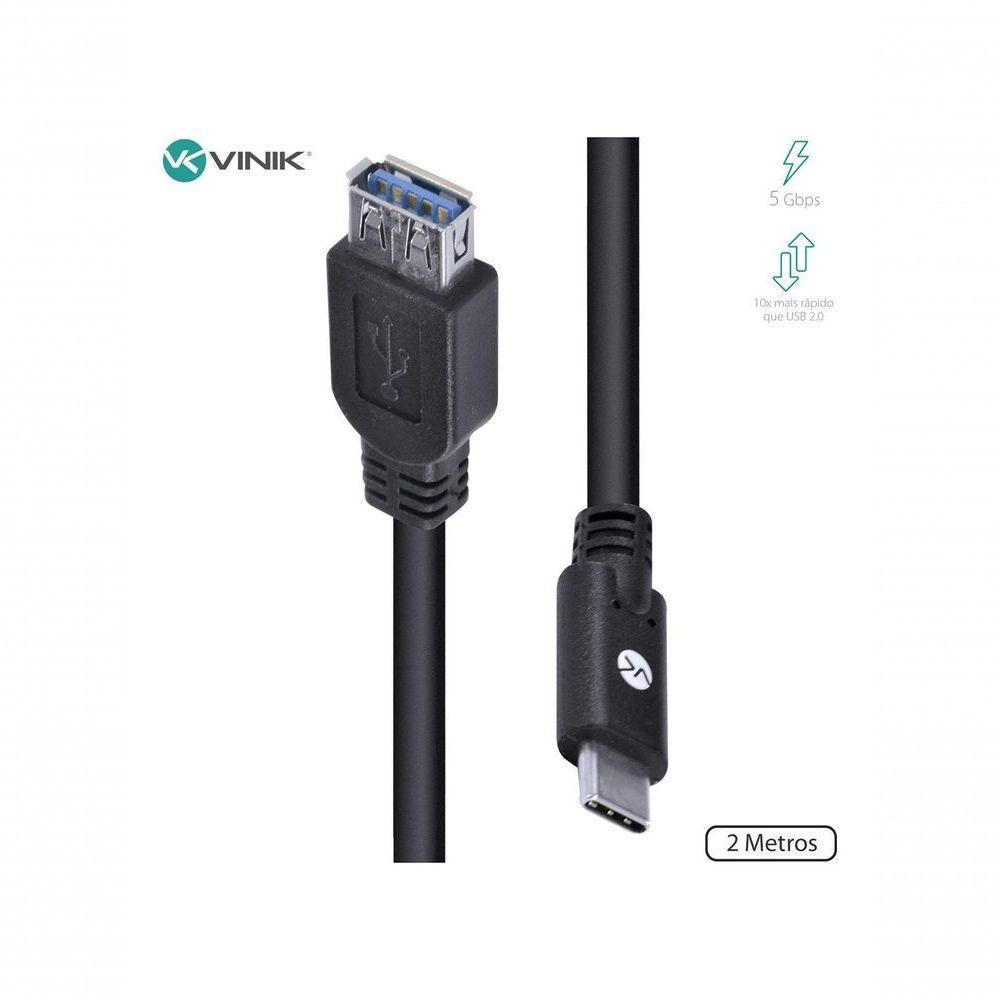 Cabo Usb Tipo C Para Extensor Usb A Fêmea V3.2 Gen1 5gbps 2 Metros - C32uaf-2 - 1