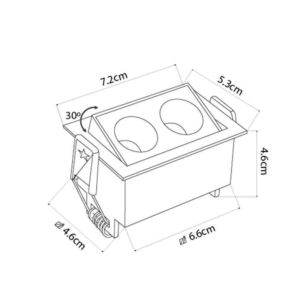 Spot De Embutir Nordecor Downlight Powerus Led Direcionável Alto Irc 90 4w Bivolt Lente Branca 3000k - 6