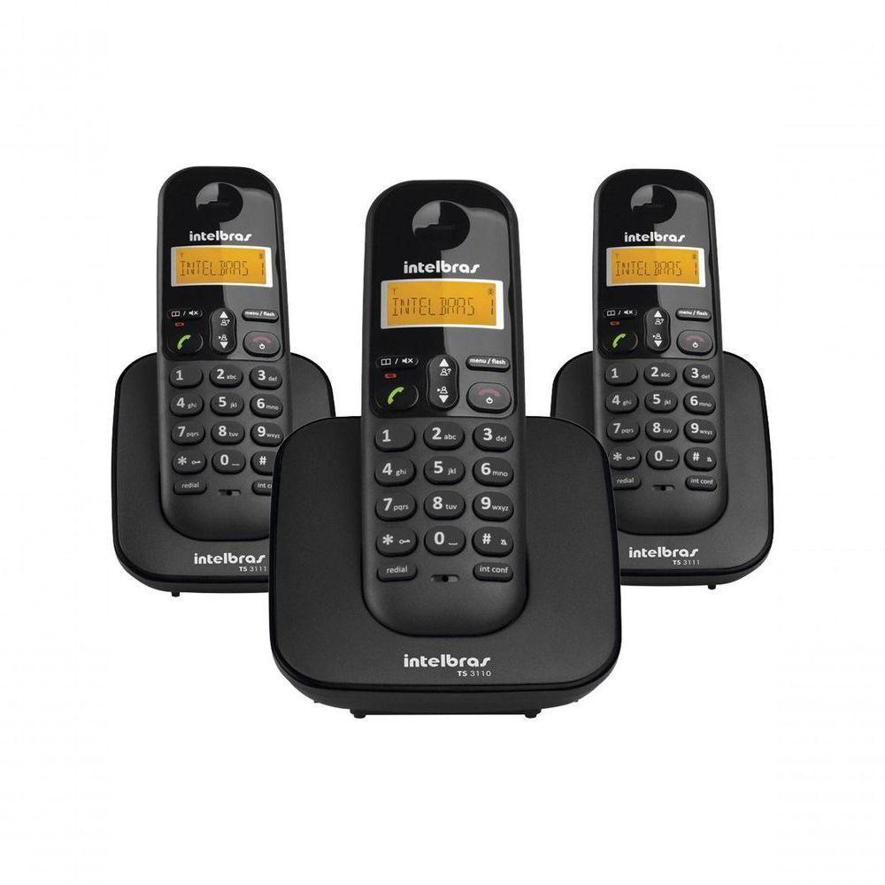 Telefone Sem Fio C- Identificador De Chamadas + 2 Ramais Ts3113 Preto 4123103 - 1