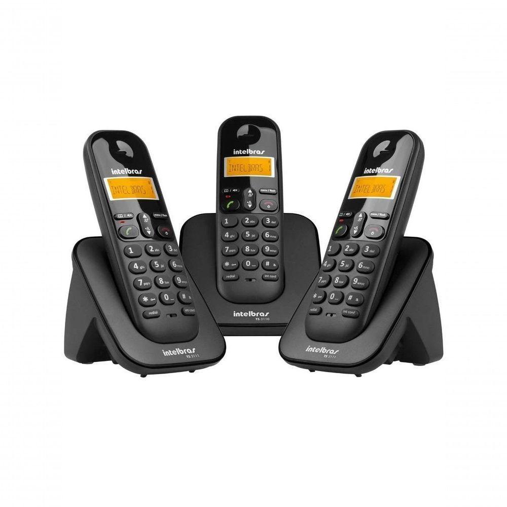 Telefone Sem Fio C- Identificador De Chamadas + 2 Ramais Ts3113 Preto 4123103 - 2