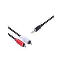 Cabo De áudio 2 Rca Macho Para P2 3.5mm Macho 28awg Puro Cobre 1 Metro - P2r35-1 - 3