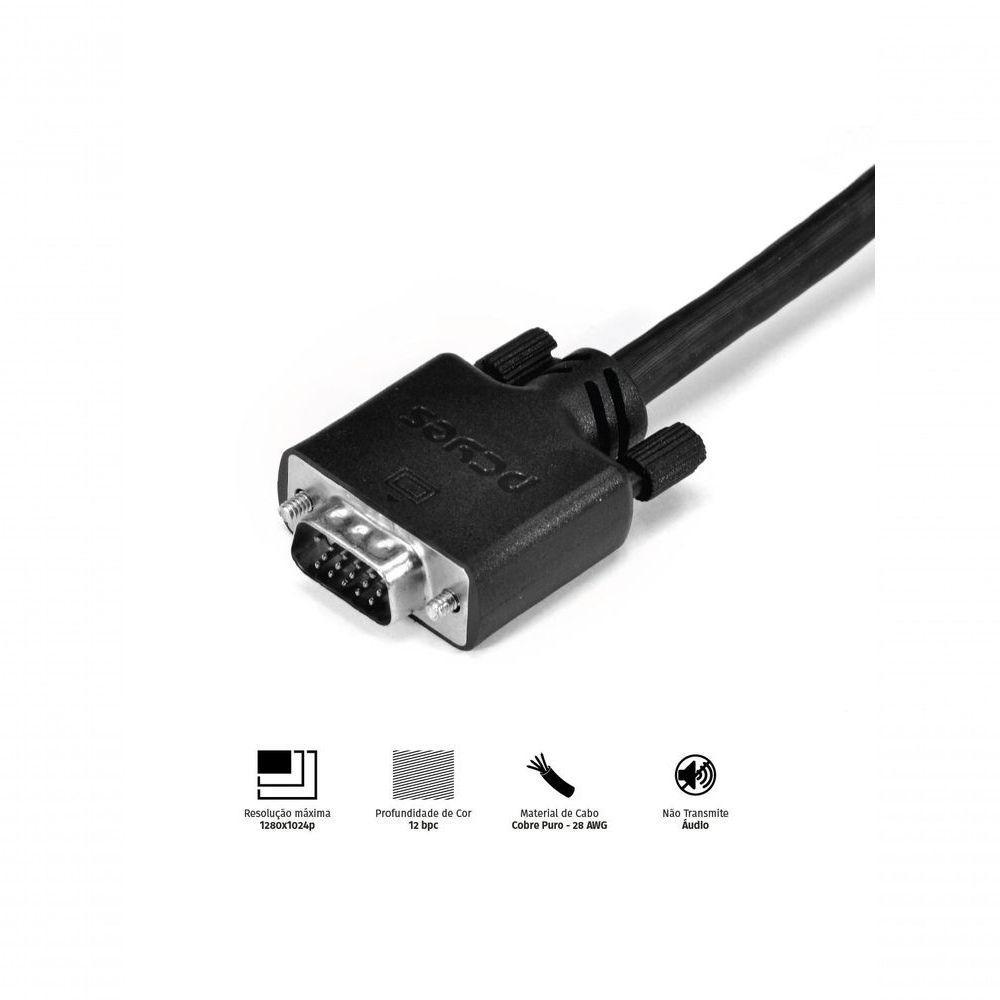 Cabo De Vídeo Vga 3+6 15 Pinos Macho Para Vga 3+6 15 Pinos Macho 28awg Puro Cobre 40 Metros - Pvm36-40 - 1