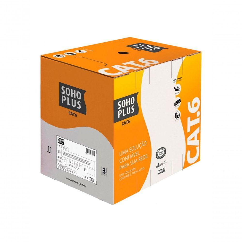 Cabo Lan U-utp 24awg X 4 Pares Cat.6 Cmx Caixa C- 305... - 2