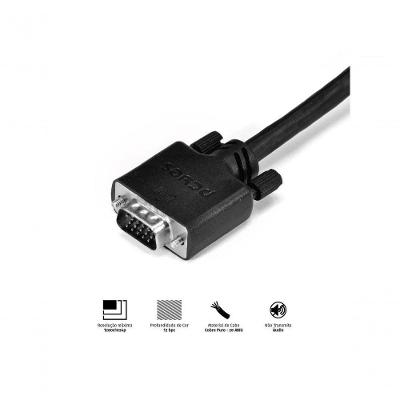 Cabo De Vídeo Vga 15 Pinos Macho Para Vga 15 Pinos Macho 28awg Puro Cobre 2 Metros - Pvm15-2