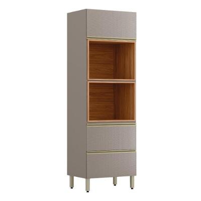Torre Quente Proença 70cm 2 Fornos 2 Portas Basculantes E 1 Gaveta Nogueira Touch-nude Prime Tx - Demartêz