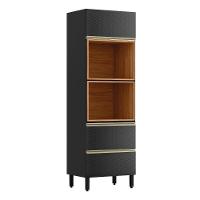 Torre Quente Proença 70cm 2 Fornos 2 Portas Basculantes E 1 Gaveta Nogueira Touch-carbono Prime Tx - Demartêz - 1