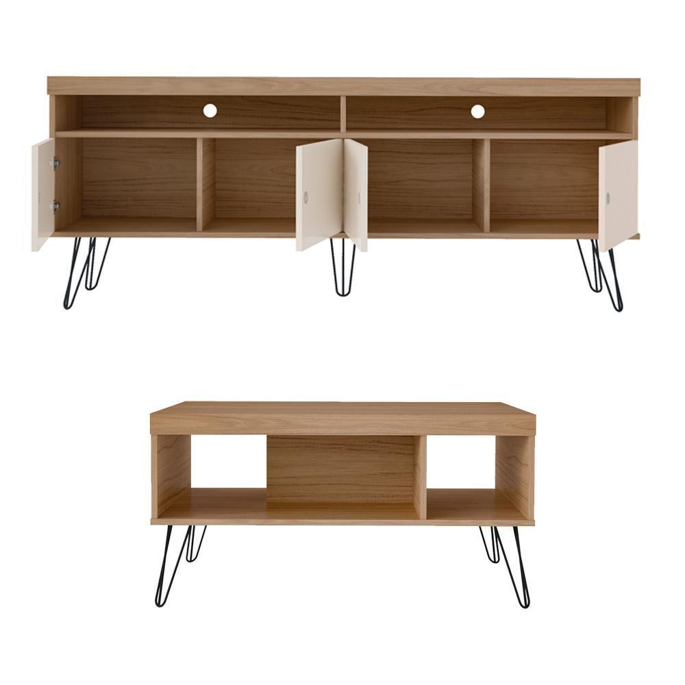 Rack Mesa De Centro Carrinho RMC4642 Arly Carvalho Off White - 6