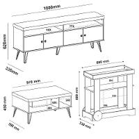 Rack Mesa De Centro Carrinho RMC4642 Arly Carvalho Off White - 3