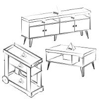 Rack Mesa De Centro Carrinho RMC4642 Arly Carvalho Off White
