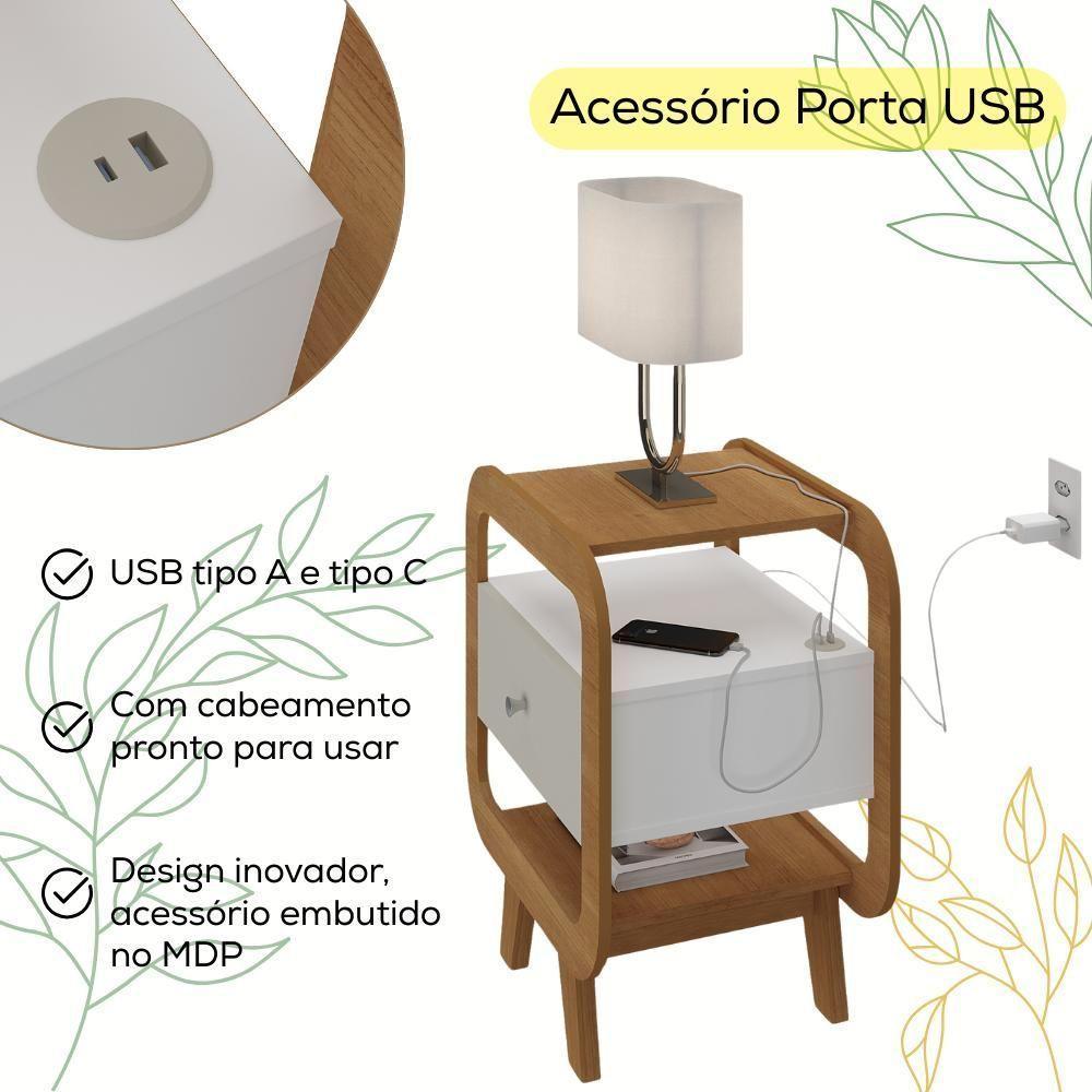 Rack Bancada TV 42 Polegadas Mesas De Centro E Apoio Arly Cinamomo Off White - 6