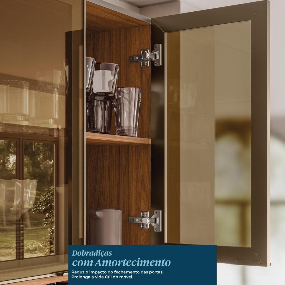 Paneleiro Proença 70cm 1 Forno 2 Portas Vidro Reflecta E 2 Gavetas Nogueira Touch-nude Prime Tx - Demartêz - 3