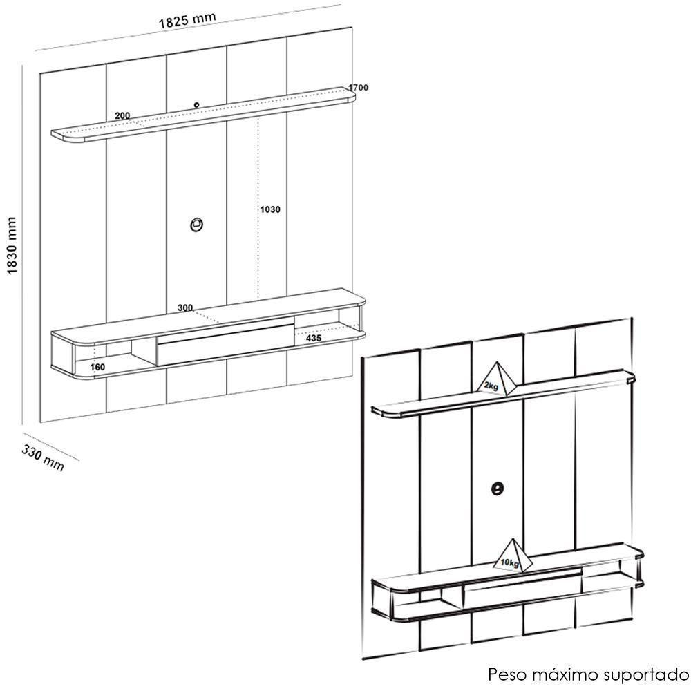 Painel TV 75 Polegadas Mesa De Centro E Aparador Bar BBO3 Arly Cinamomo - 5