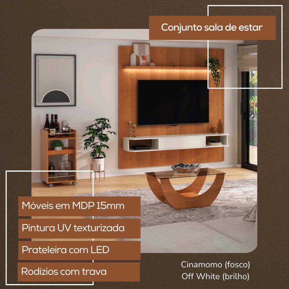 Painel TV 75 Polegadas Mesa De Centro E Aparador Bar BBO3 Arly Cinamomo - 6