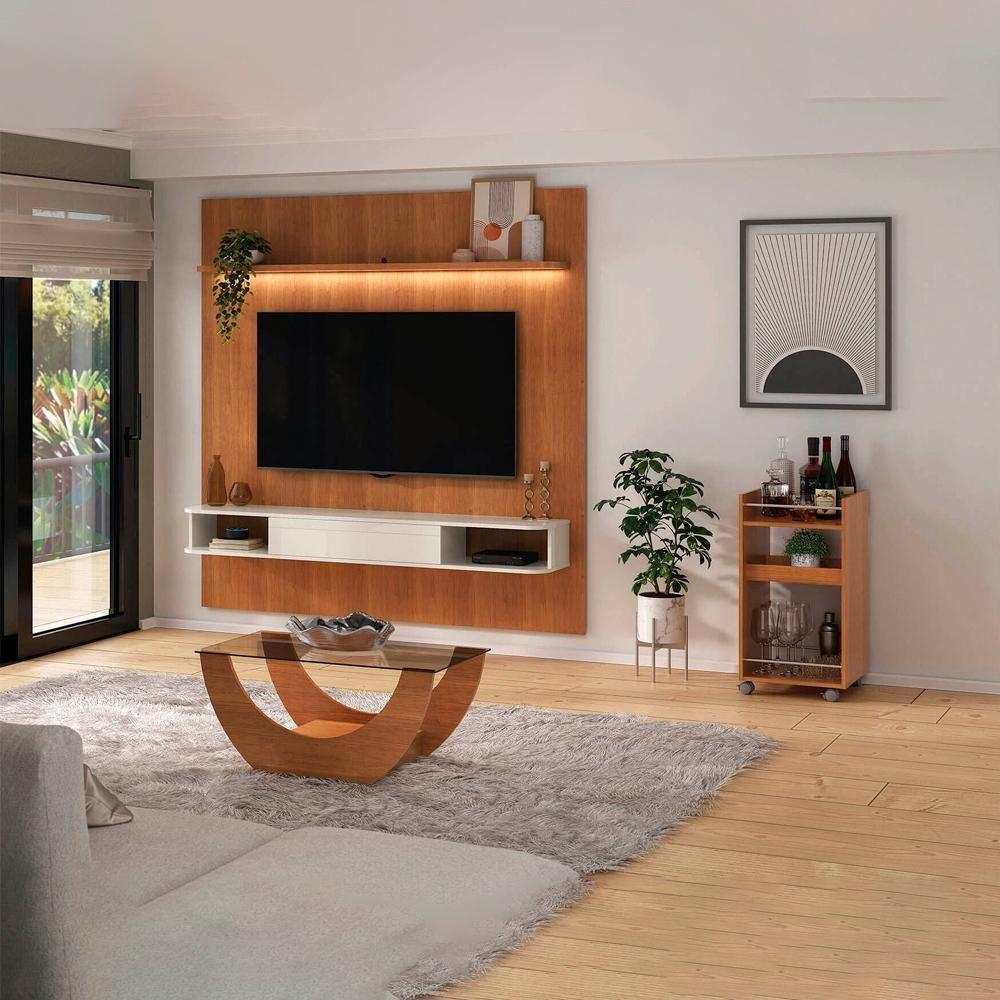Painel TV 75 Polegadas Mesa De Centro E Aparador Bar BBO3 Arly Cinamomo - 7