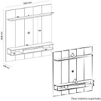 Painel TV 75 Polegadas Mesa De Centro E Aparador Bar BBO3 Arly Cinamomo - 5
